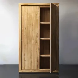 RECLAIMED RUSSIAN OAK PANEL DOUBLE DOOR CABINET